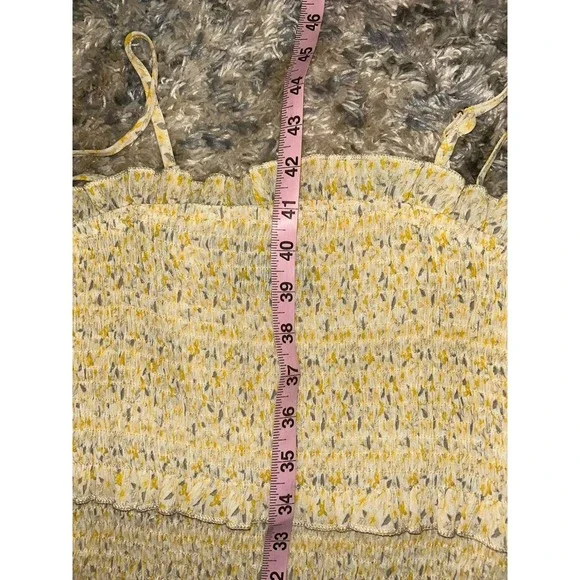 Vici Womens Dress Small Floral Boho Cottagecore Maxi Bodycon Ruffle Yellow - Picture 5 of 7